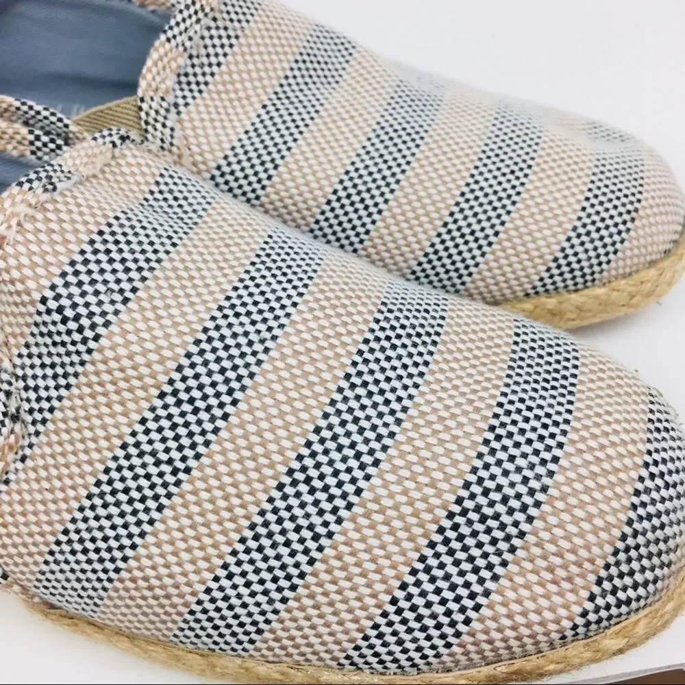 Keds Canvas Stripe Espadrille Slip On Flats Size 8.5